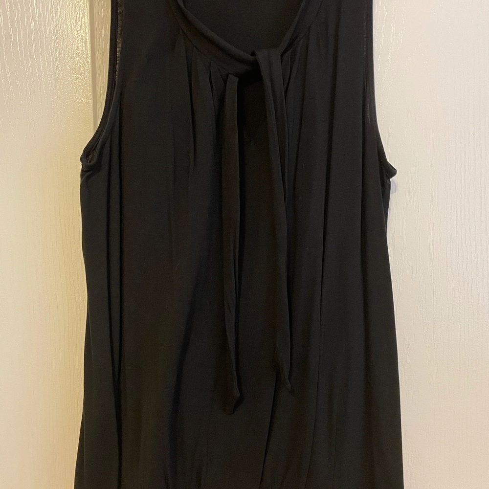 Talbots size medium black rayon blend tie-front tank top